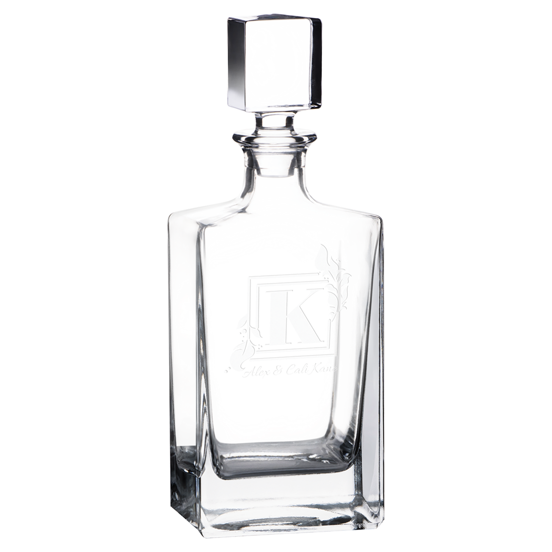 Bulk Custom Engraved - Polar Camel 810ml Rectangle Glass Decanter in a Black Gift Box - Bulk Engraving