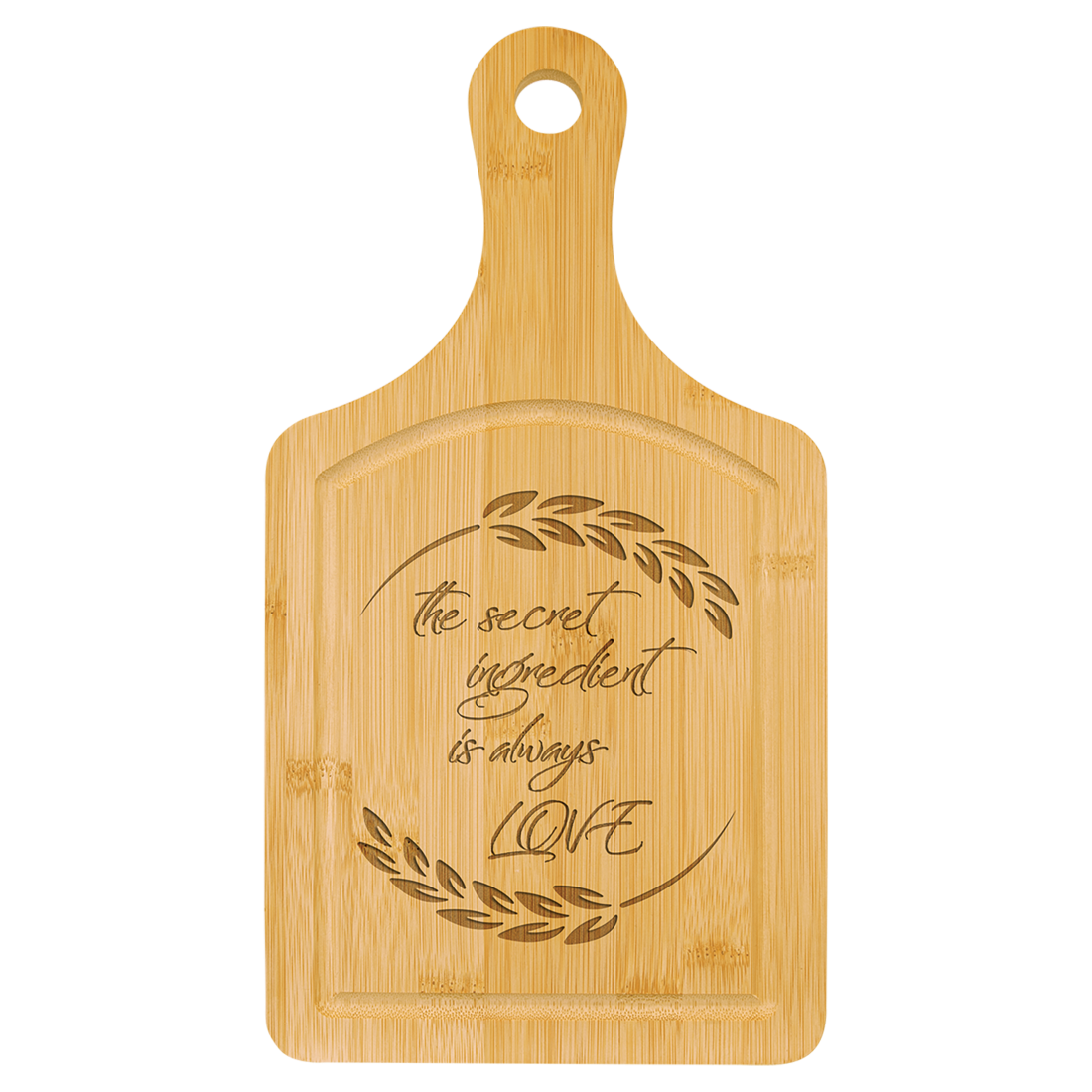 Paddle Shaped Bamboo Cutting Boards - Bulk Engraving