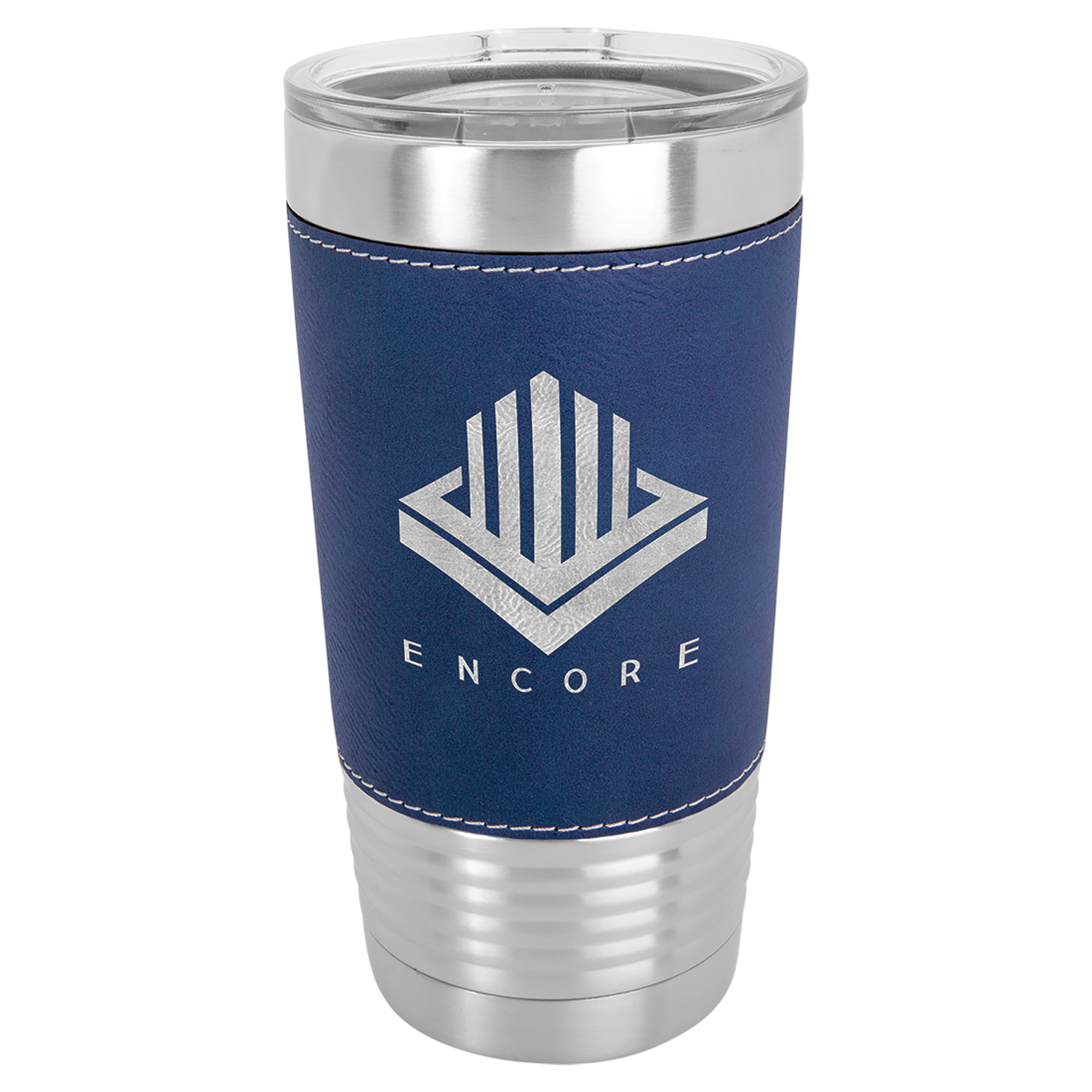 Bulk Custom Engraved - Polar Camel Laserable Leatherette 20 oz Tumbler - Vacuum Insulated Ringneck Tumbler with Clear Lid - Bulk Engraving