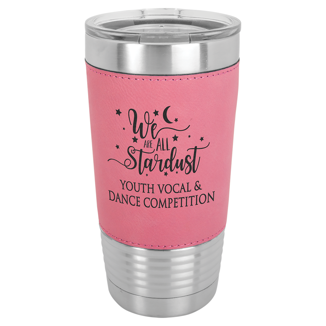 Bulk Custom Engraved - Polar Camel Laserable Leatherette 20 oz Tumbler - Vacuum Insulated Ringneck Tumbler with Clear Lid - Bulk Engraving