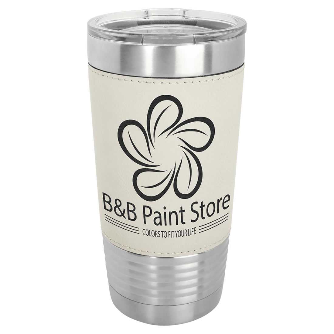 Bulk Custom Engraved - Polar Camel Laserable Leatherette 20 oz Tumbler - Vacuum Insulated Ringneck Tumbler with Clear Lid - Bulk Engraving