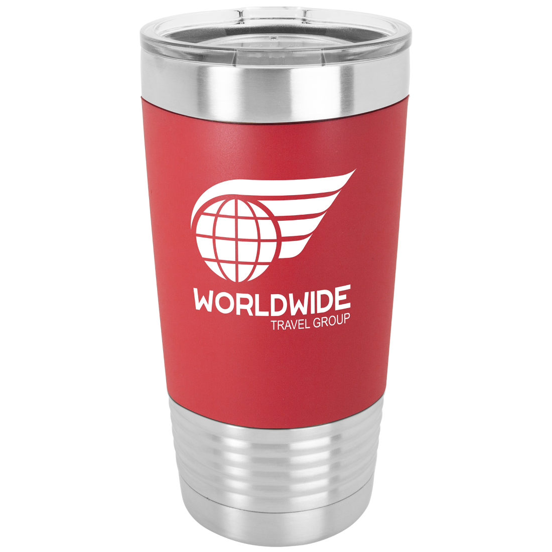 Bulk Custom Engraving - Polar Camel 20 oz. Tumbler with Laserable Silicone Grip - Ringneck Tumbler with Clear Lid - Bulk Engraving