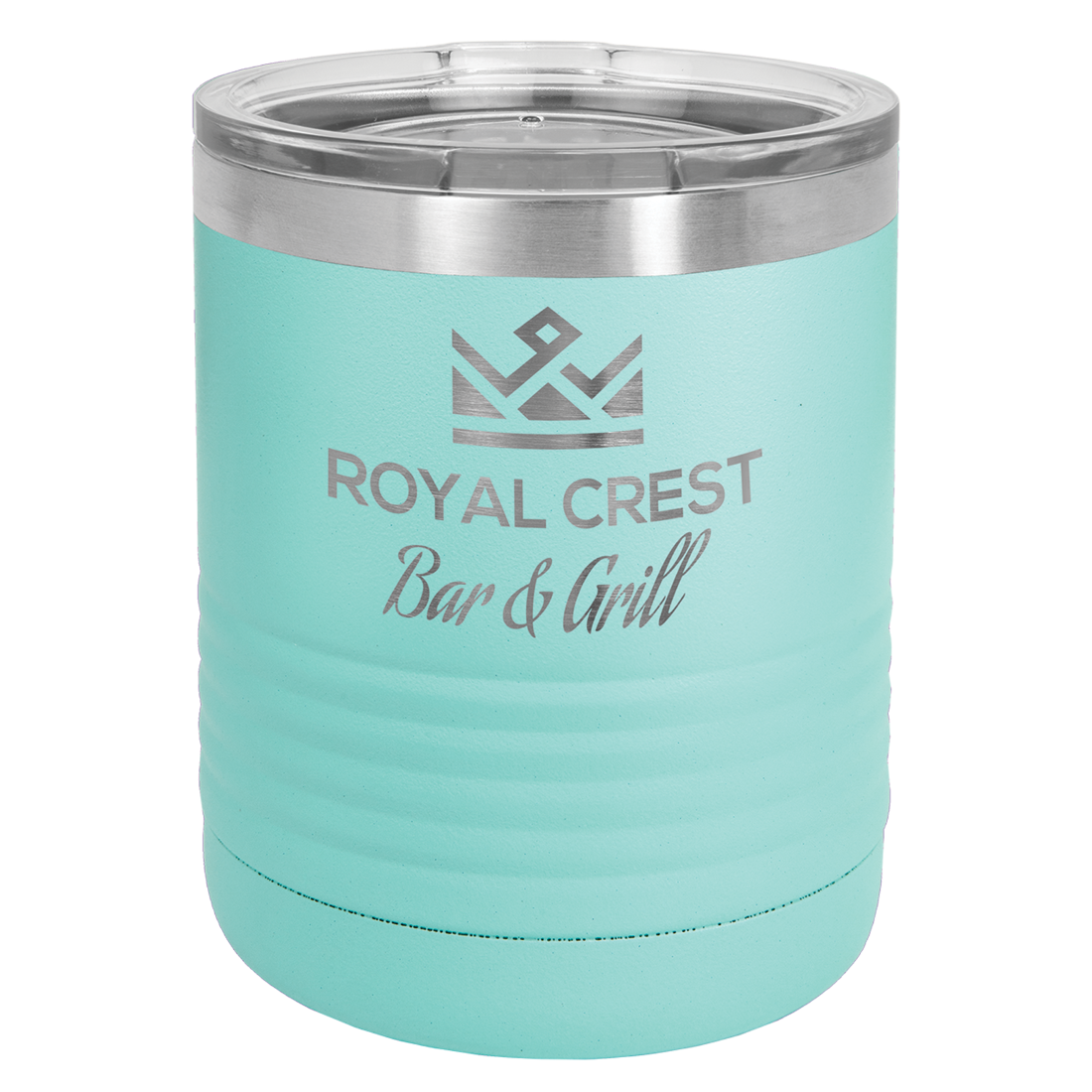 Bulk Custom Engraving - Polar Camel 10 oz. White Vacuum Insulated Ringneck Tumbler with Clear Lid - Bulk Engraving
