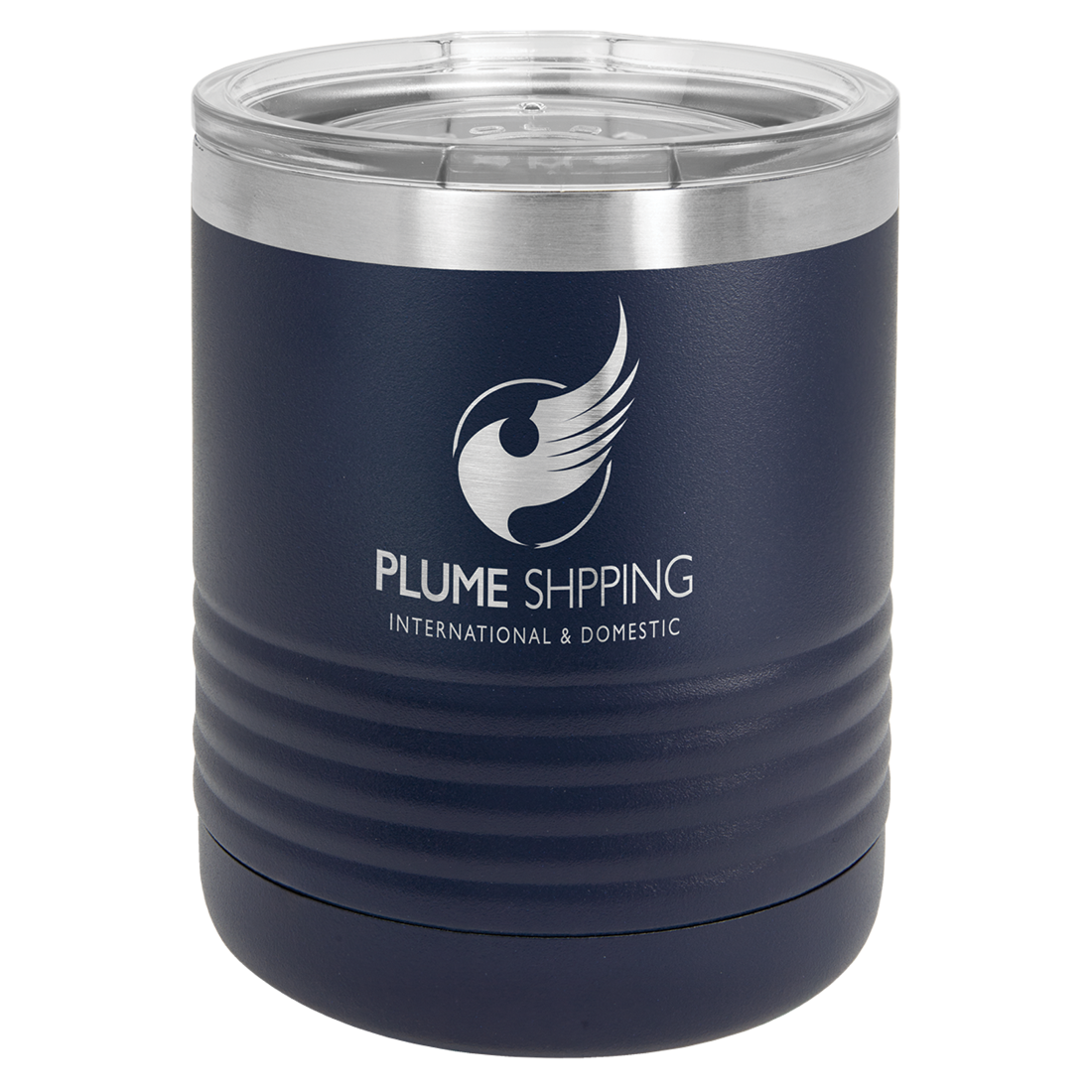 Bulk Custom Engraving - Polar Camel 10 oz. White Vacuum Insulated Ringneck Tumbler with Clear Lid - Bulk Engraving