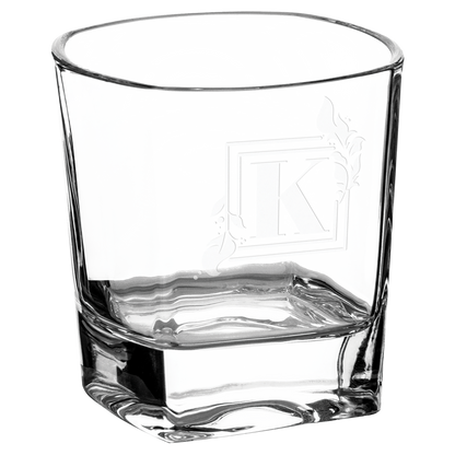 Bulk Custom Engraved - 8 oz. Rectangle Rocks Glasses in a Gift Box Set of 4 - Bulk Engraving