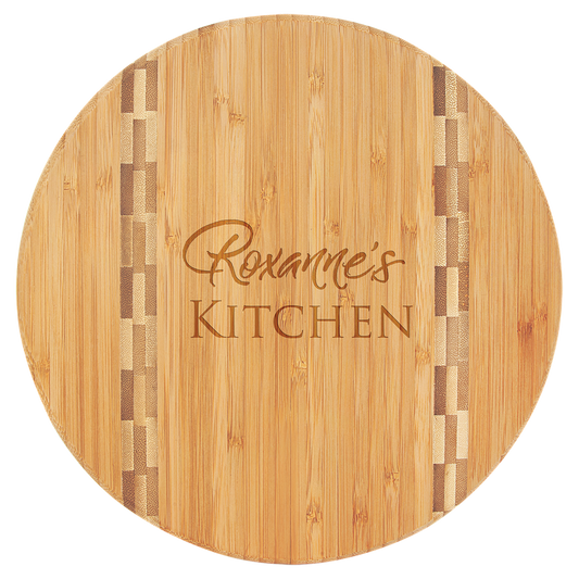 Bamboo Cutting Boards With Butcher Block Inlay - Bulk Engraving