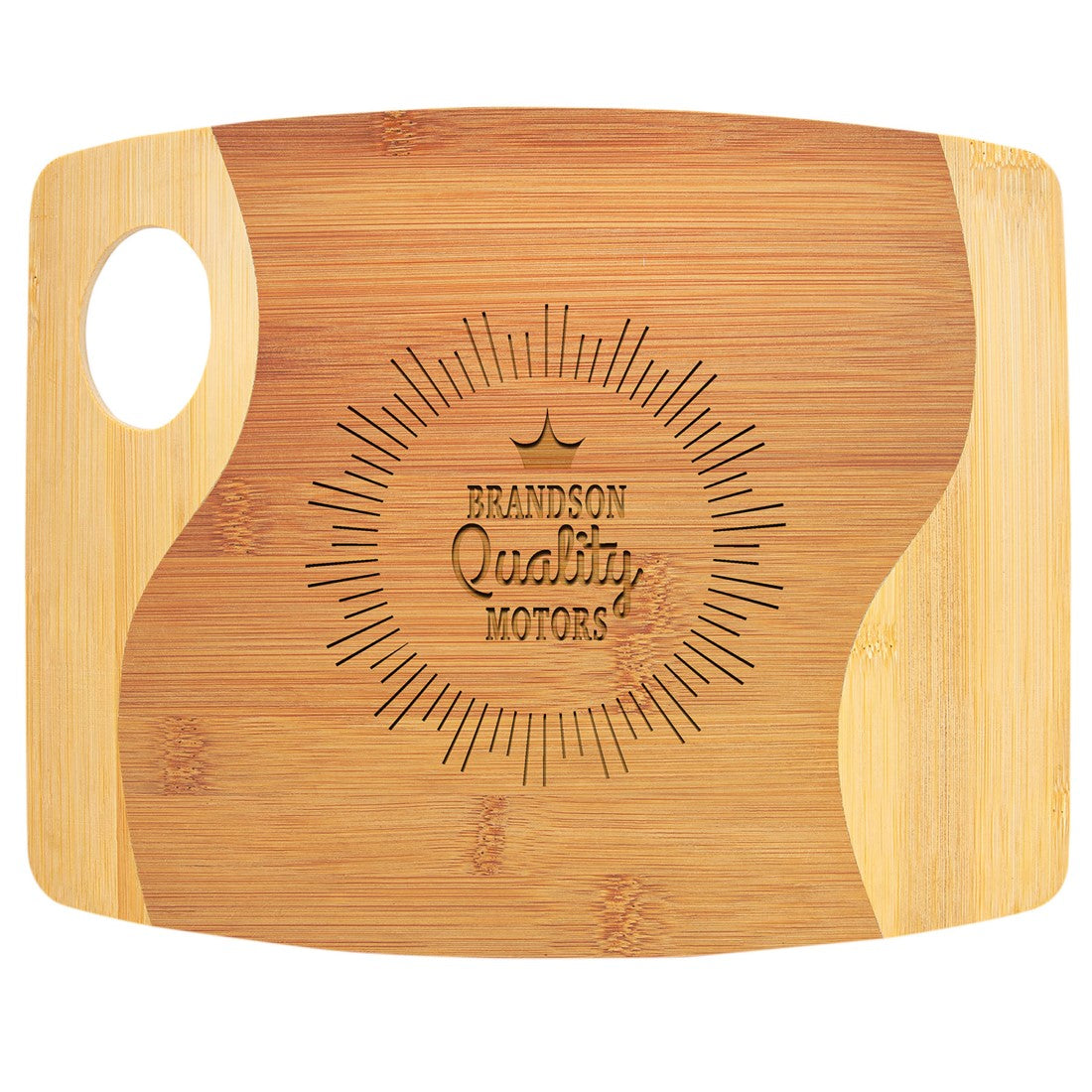 Bamboo Two Tone Cutting Board - Bulk Engraving