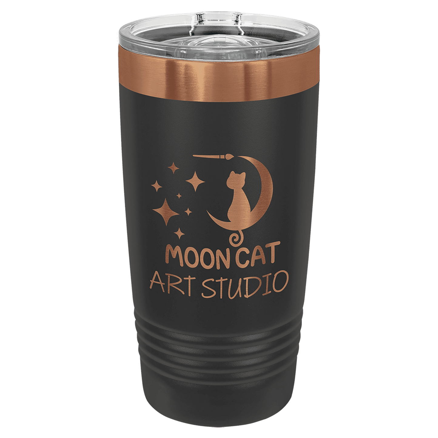 Polar Camel 20 oz. Black/Rose Gold Ringneck Tumbler with Slider Lid - Bulk Engraving