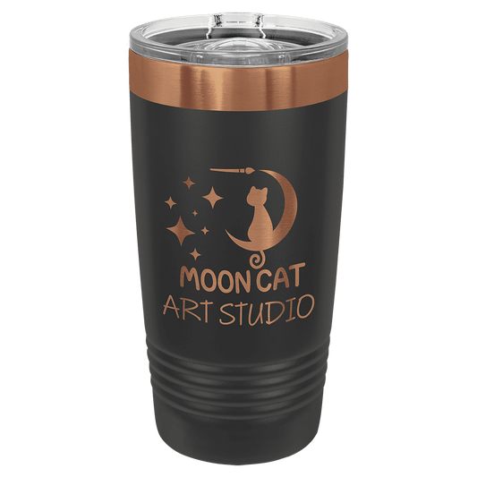 Polar Camel 20 oz. Black/Rose Gold Ringneck Tumbler with Slider Lid - Bulk Engraving