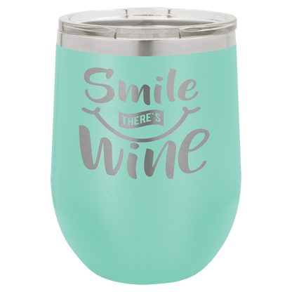 Bulk Custom Engraved - Polar Camel 12 oz. Stemless Wine Tumber - Vacuum Insulated Ringneck Tumbler with Clear Lid - Bulk Engraving