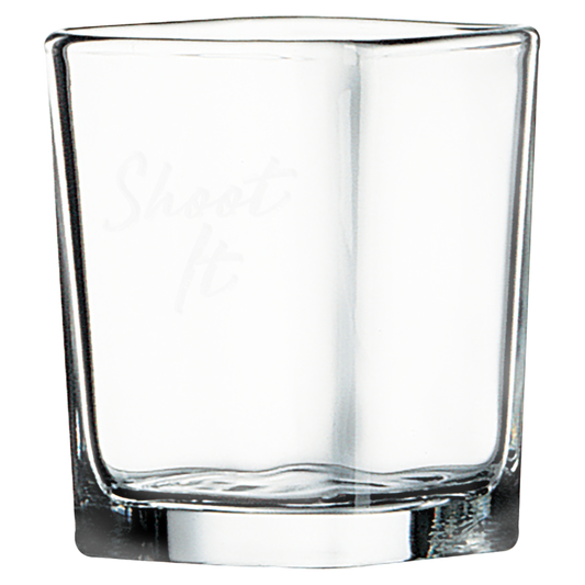 Bulk Custom Engraved - 2 1/4 oz. Square Shot Glass - Bulk Engraving