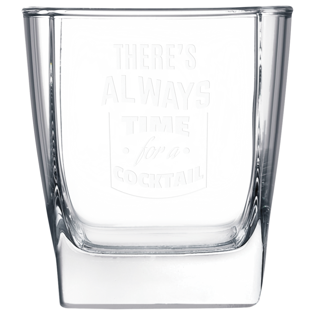 Bulk Custom Engraved - 10 1/2 oz. Square on the Rocks Glass - Bulk Engraving