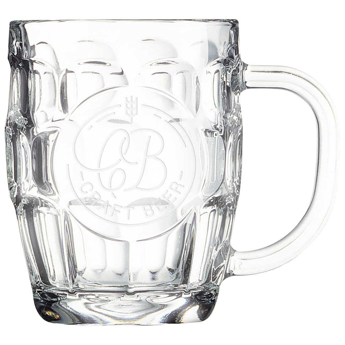 Bulk Custom Engraved - 20 oz. Beer Mug with Oval Engraving Area and Handle - Bulk Engraving