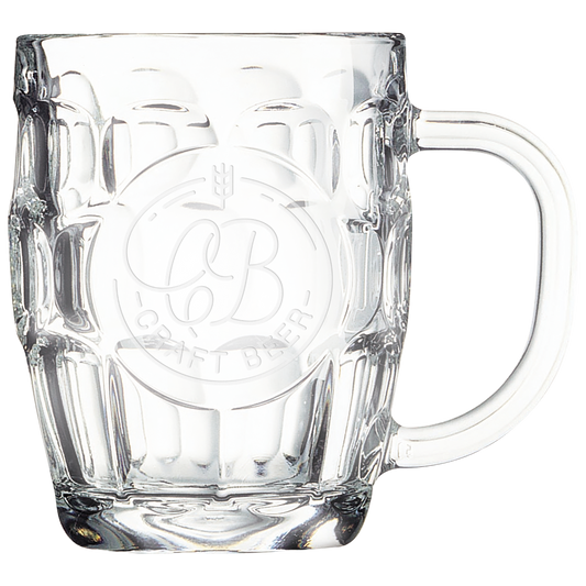 Bulk Custom Engraved - 20 oz. Beer Mug with Oval Engraving Area and Handle - Bulk Engraving